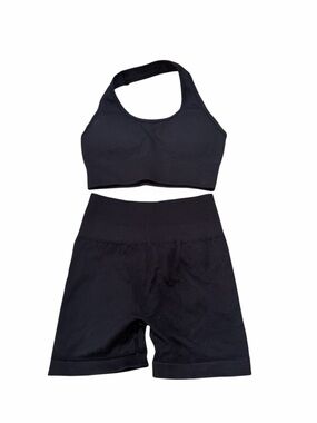 Suuksess Black Seamless Ribbed Active Set - XS Size